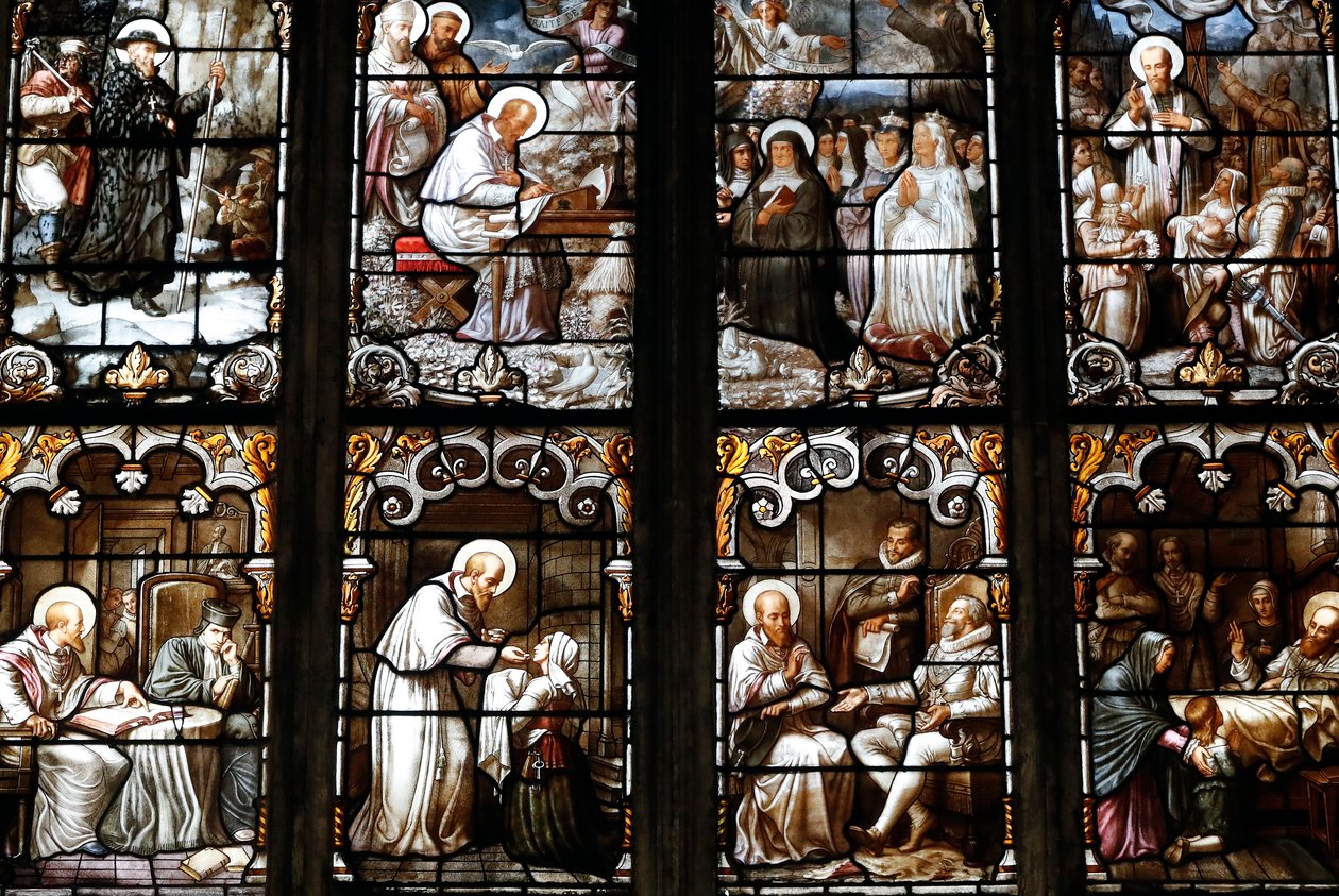 Kirche Saint Nizier, Glasfenster, St. Franz von Sales von Claudius Lavergne (1815-1887), Lyon, Frankreich von Unknown