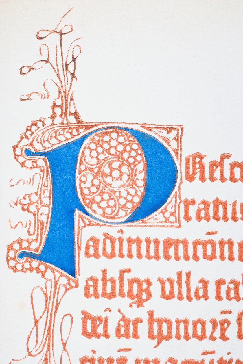 Faksimile einer Seite mit illuminiertem Anfangsbuchstaben 