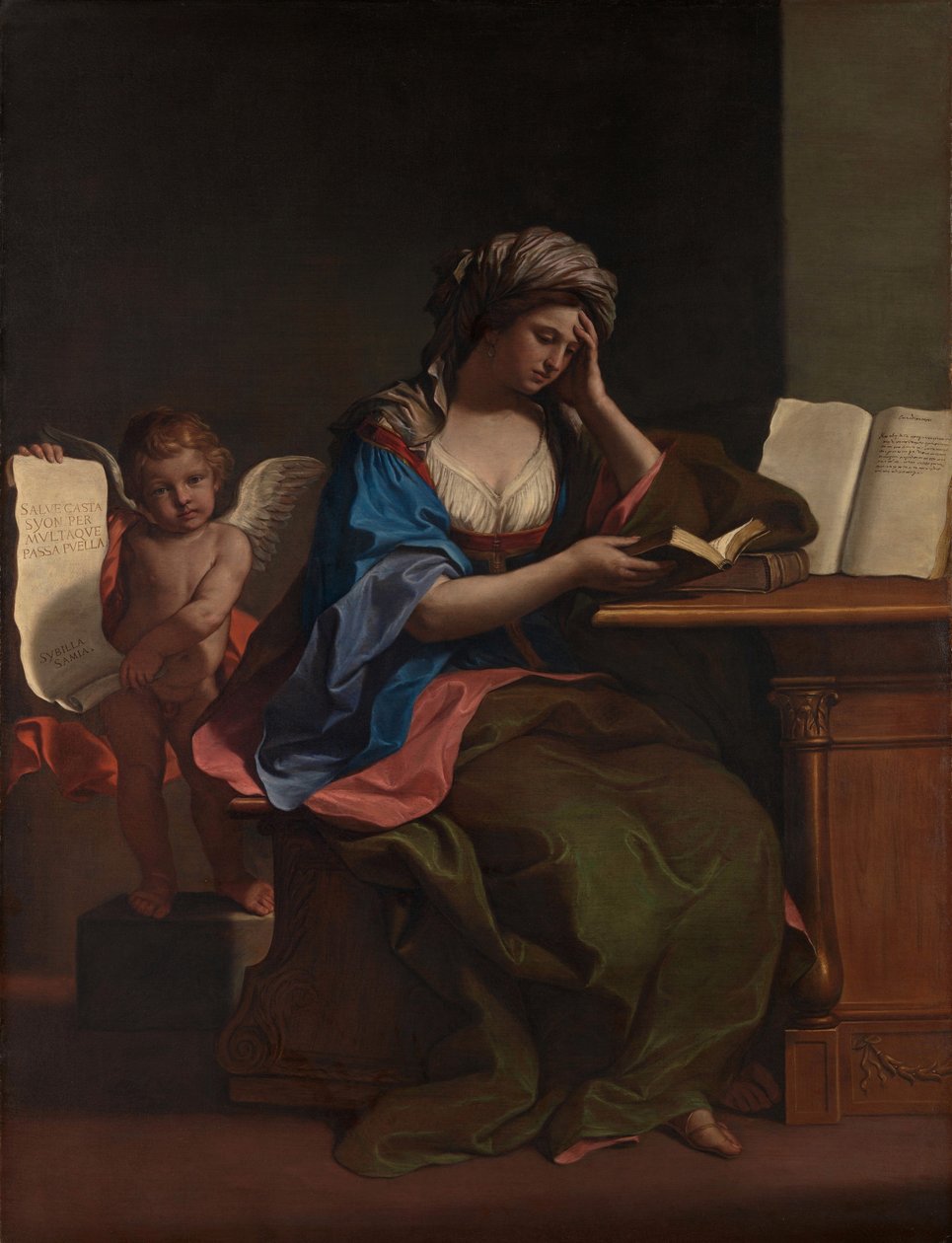 Die Samische Sibylle mit einem Putto von Guercino