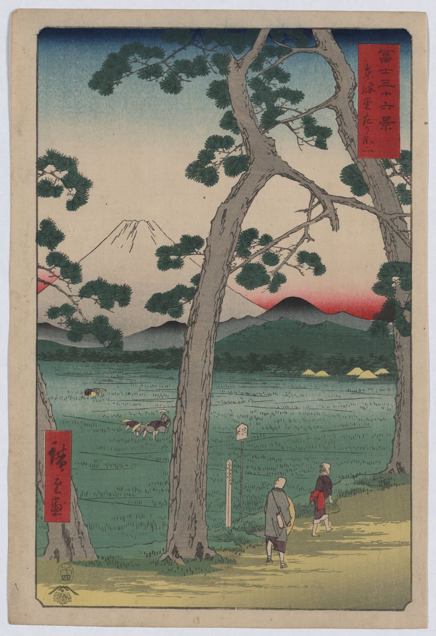 Fuji links von der Tokaido-Straße von Utagawa Hiroshige