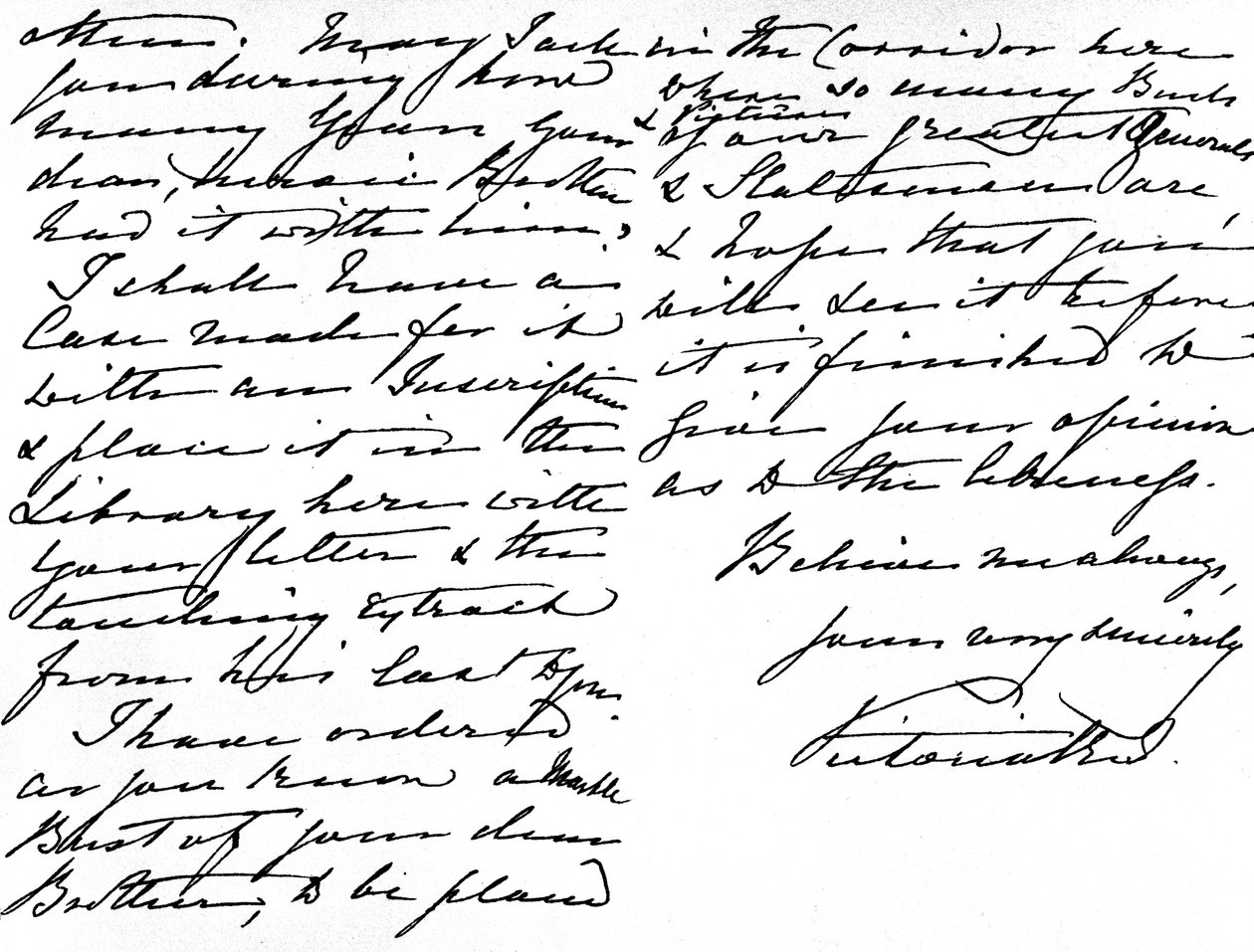 Brief an Miss Gordon, in dem er sich für das Geschenk einer Bibel bedankt, die ihrem Bruder, General Gordon, gehört hatte, und fragt, wie lange Gordon diesen 