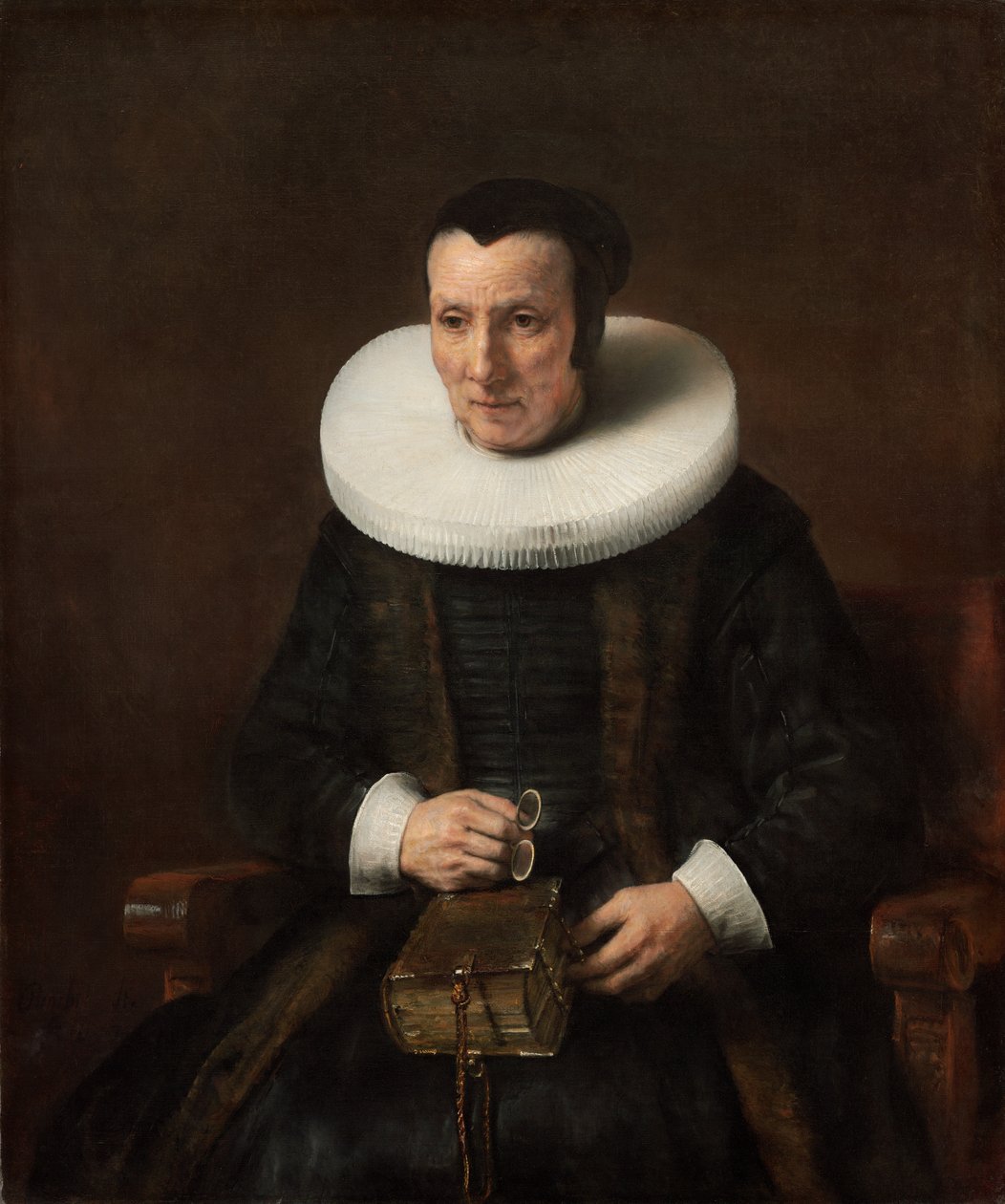 Alte Dame mit einem Buch von Rembrandt van Rijn