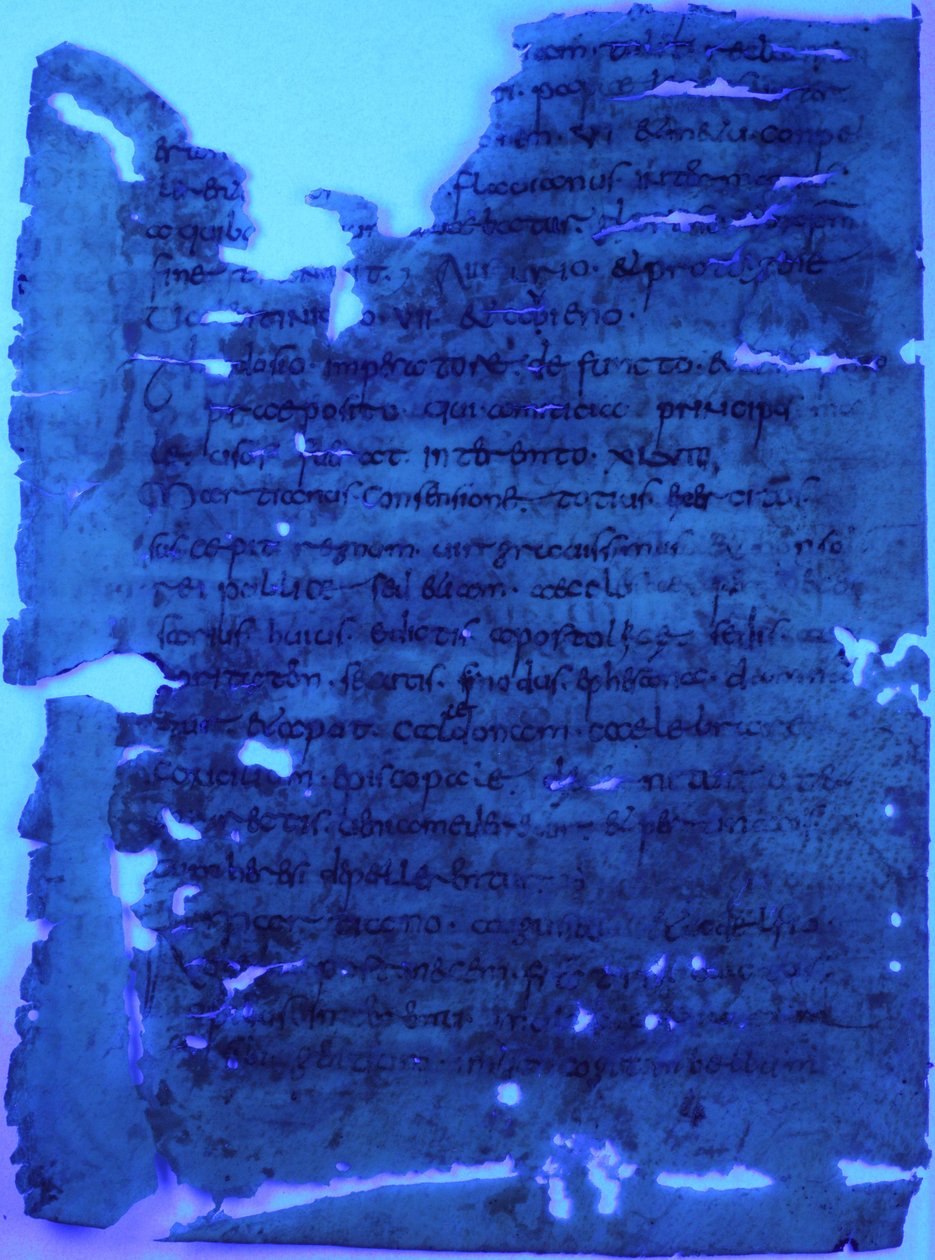 Folio 2 verso des Kodex (Palimpsest) von Unknown