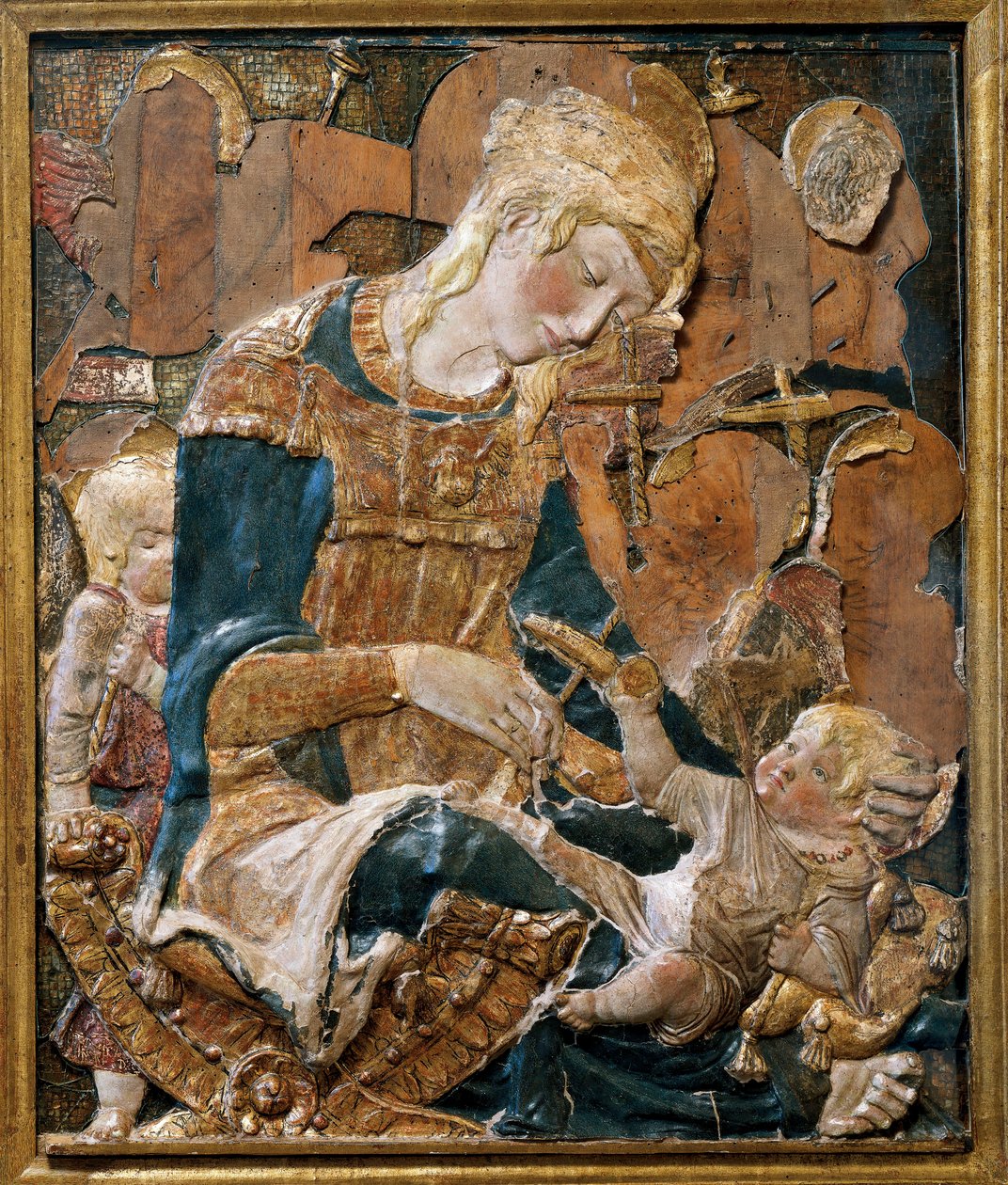 Madonna mit Kind, Basrelief von (attr. to) Donatello