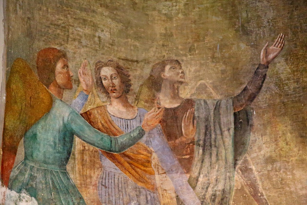 Altar mit Gemälde der Jungfrau Maria umgeben von Engeln (Detail) von Unknown
