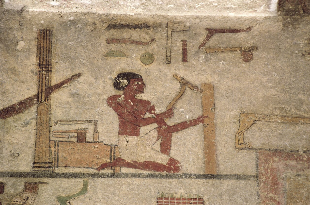 Werkstatt der Zimmerleute, (Detail) von Unknown
