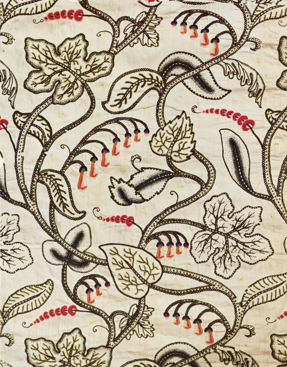 Crewel-Arbeit Wandbehang mit Blumendesign, spätes 17. Jahrhundert von Unknown