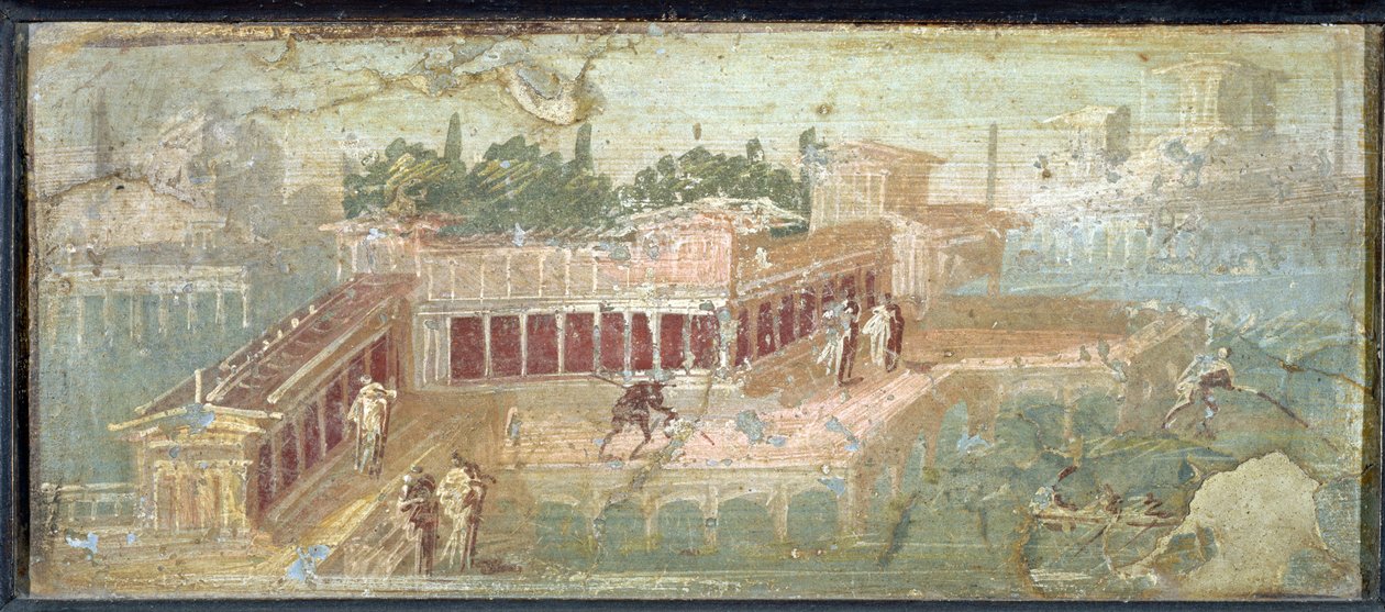 Landschaft einer Villa am See oder Meer, aus Stabiae, 1. Jahrhundert n. Chr. von Unknown