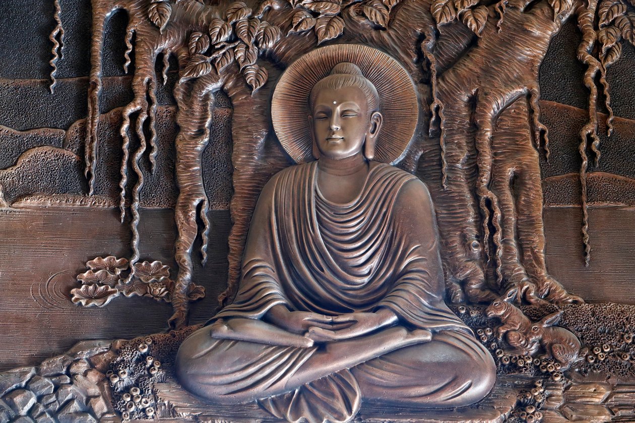 Linh Phong buddhistischer Tempel, Shakyamuni Buddha sitzt in der Meditationspose unter dem Bodhi-Baum, Dalat, Vietnam von Unknown