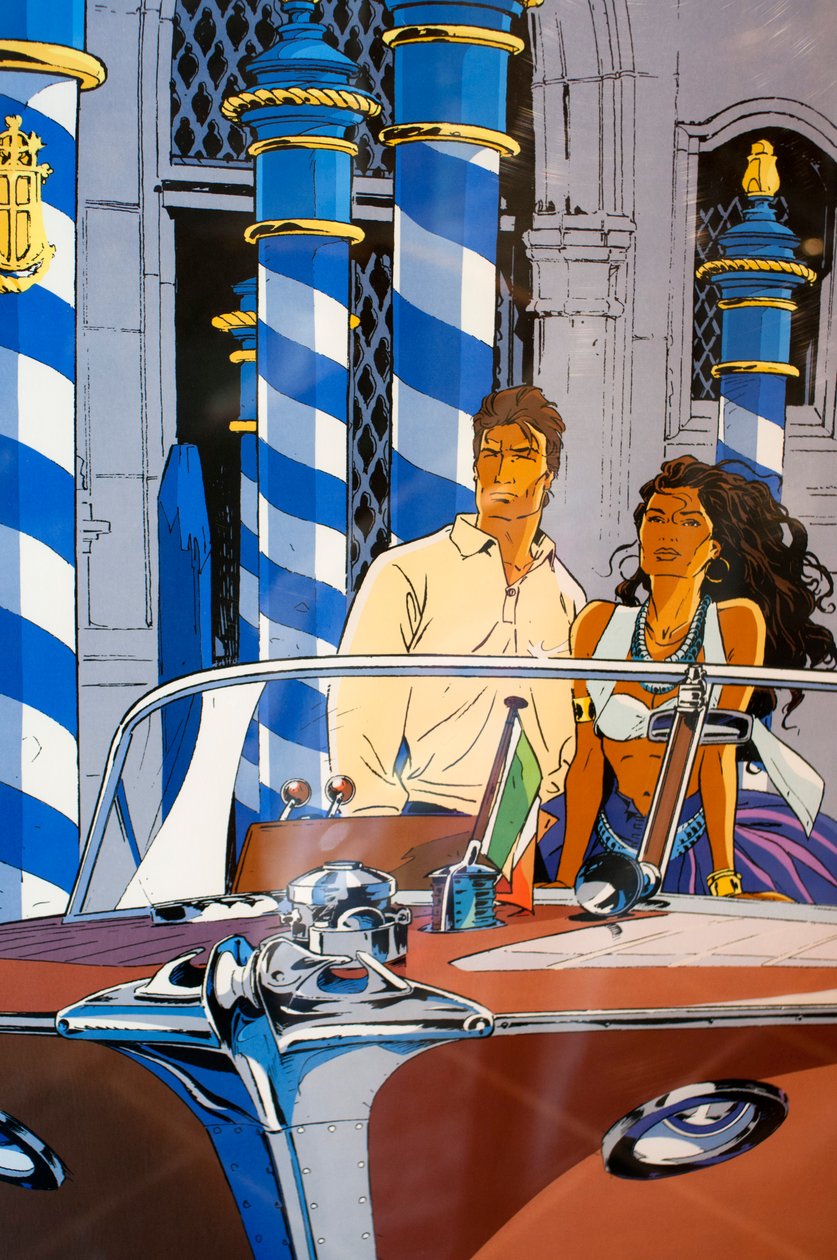 Wandmalerei in den Straßen des Stadtzentrums auf der Route BD, Belgien, Brüssel ist die Comic-Hauptstadt Europas von Unknown