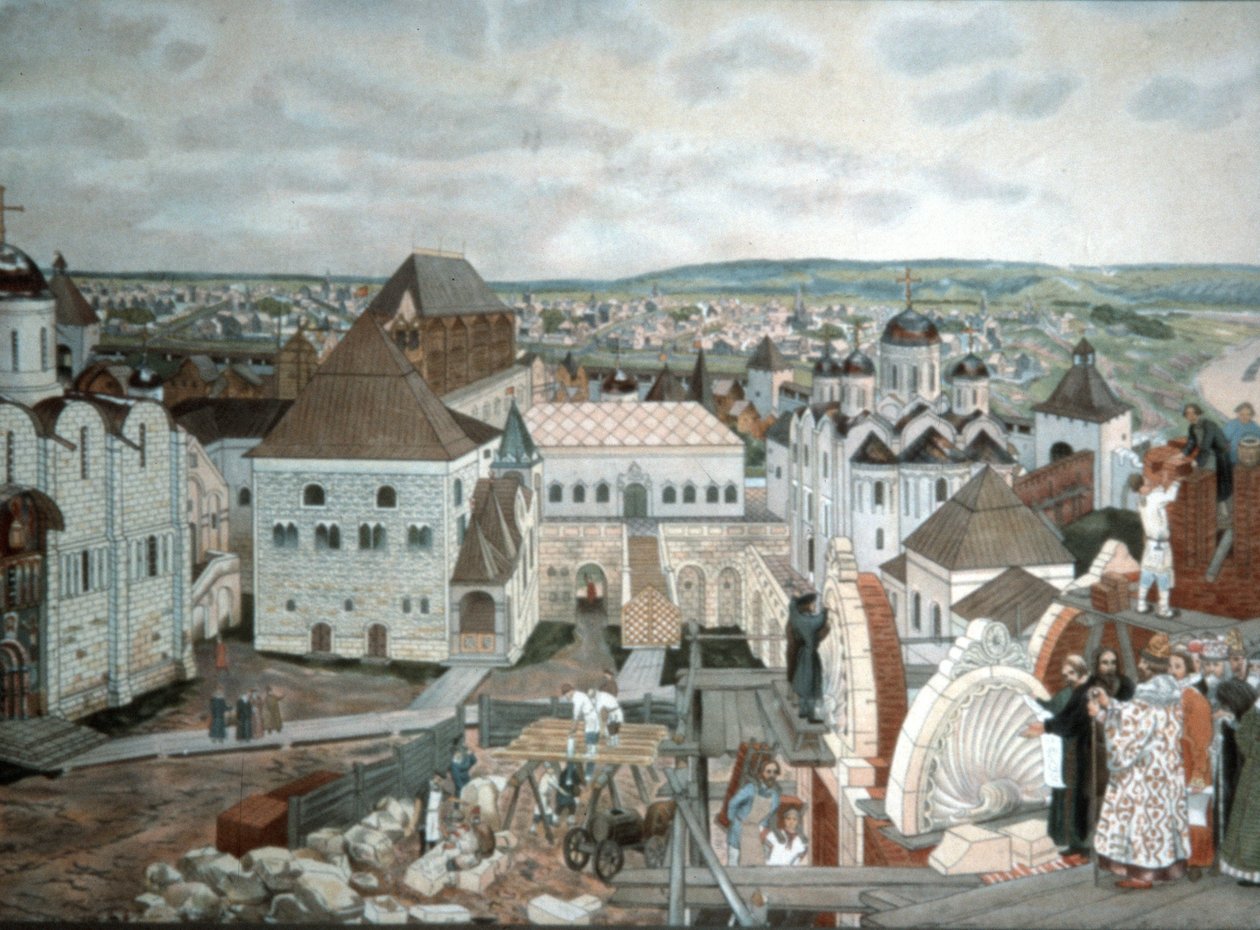 Russische Kunst - Gemälde von Moskau in alten Zeiten von V. M. Vasnetsov (19. Jahrhundert) von Unknown
