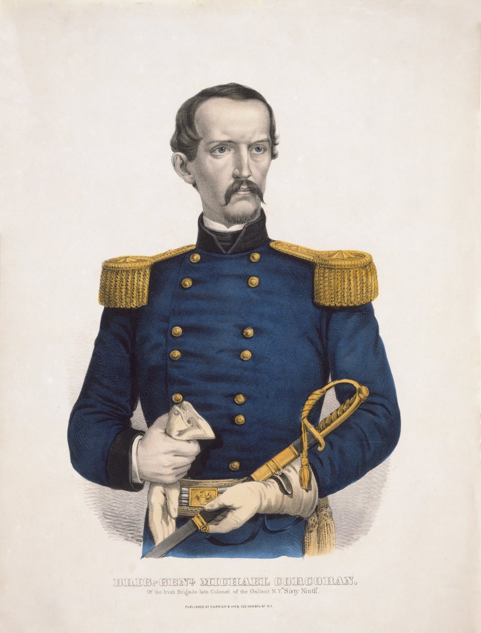 Brig.-Genl. Michael Corcoran - der irischen Brigade, ehemaliger Oberst des tapferen N.Y. Sechsundsechzigsten, veröffentlicht 1860 von American School