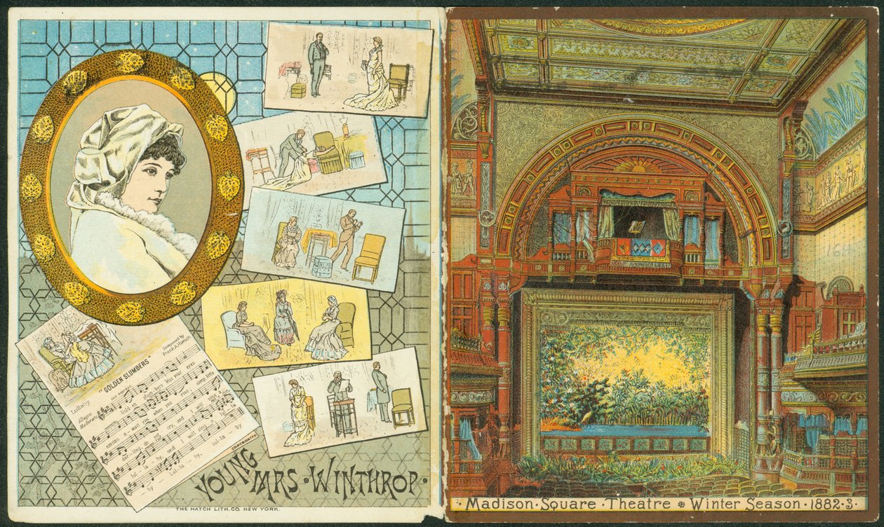Madison Square Theatre, Wintersaison 1882-83, Programm für Young Mrs. Winthrop. [Umschlag], 1882 von American School