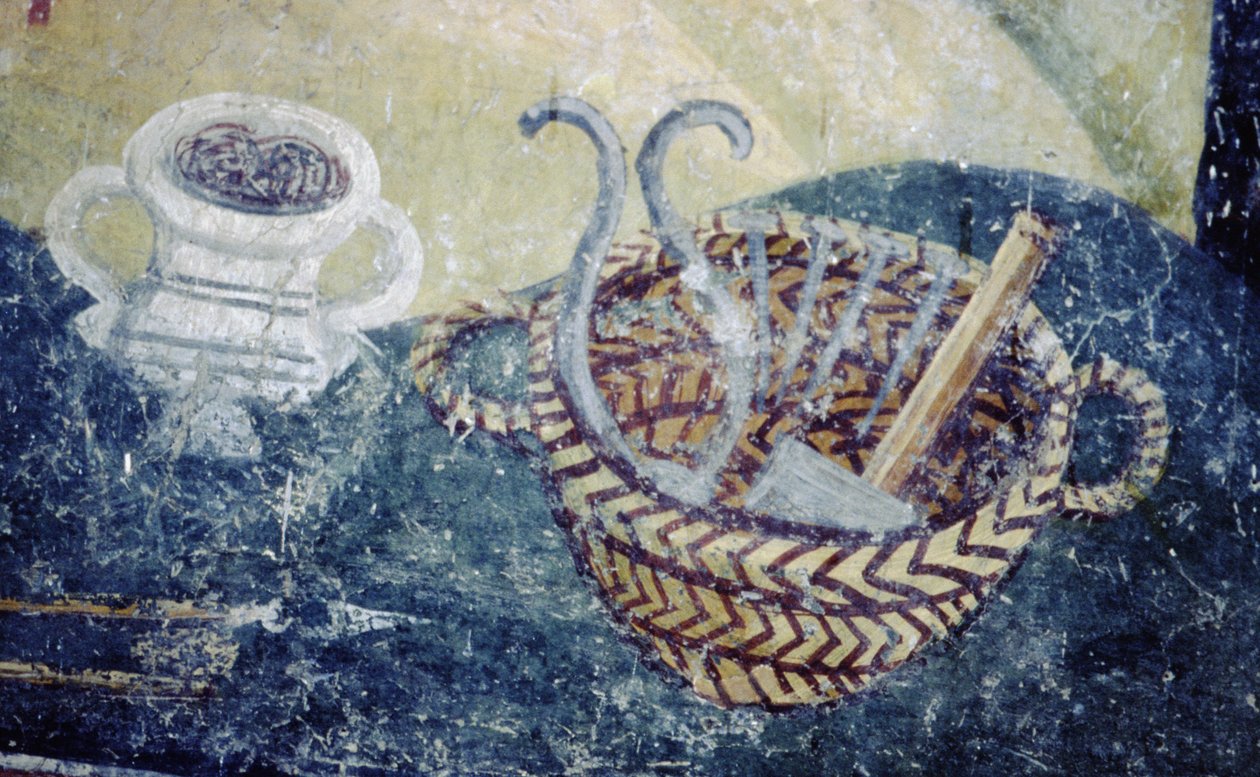 Stillleben, ein Detail aus der Beweinung, um 1164 (Detail) von Byzantine School