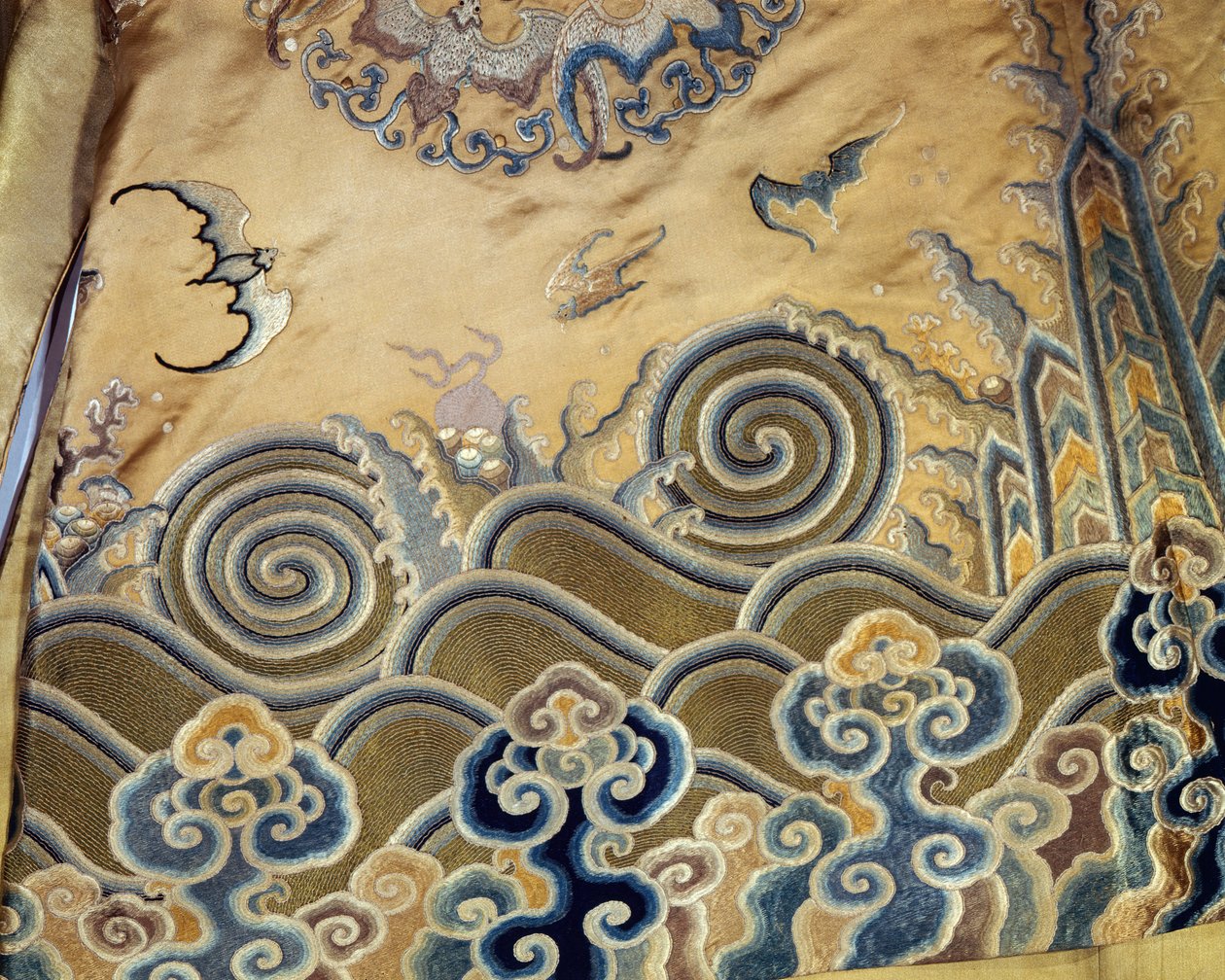Detail eines Begräbnisgewandes, Qing-Dynastie (1644-1912) von Chinese School