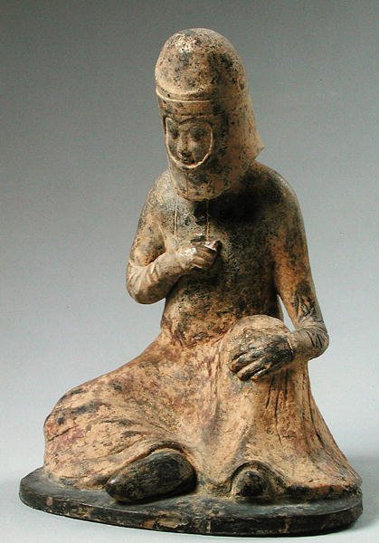Grabfigur eines Reisenden, Tang-Dynastie (618-907) von Chinese School
