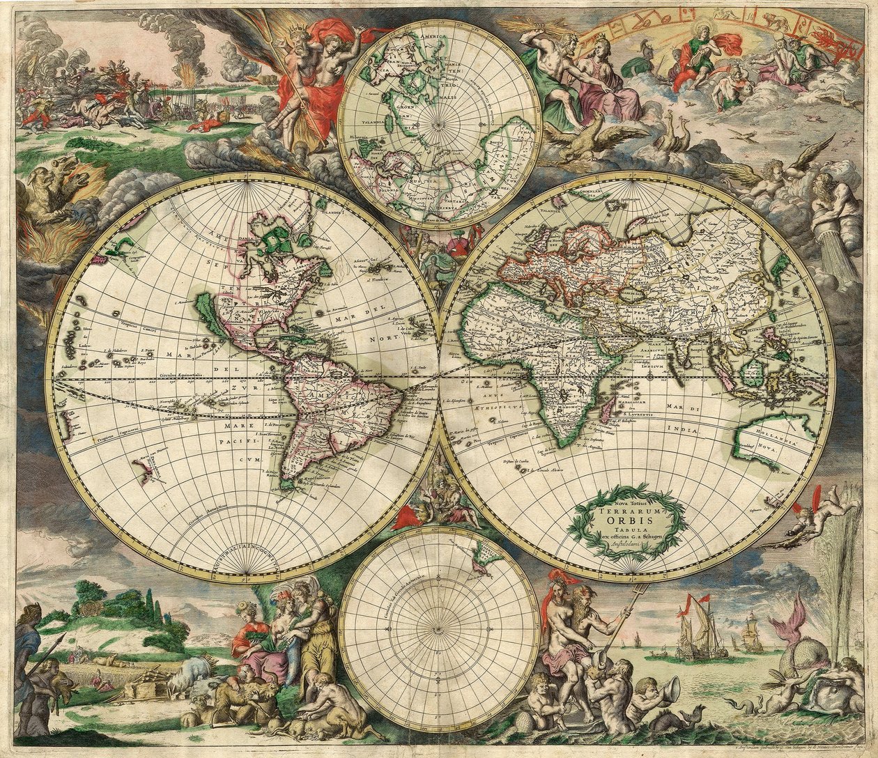 Terrarum Orbis Tabula nach G. a Schagen, ca. 1689 von Dutch School