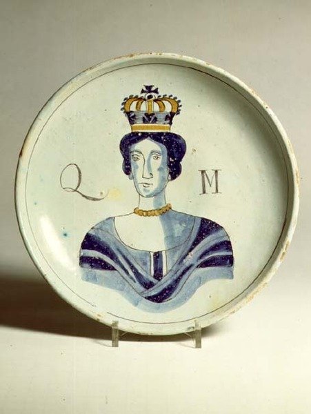 Lambeth Delftware Porträt von Königin Mary (Keramik) von English School