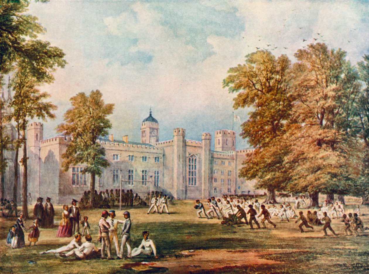 Rugbyspiel an der Rugby School, Warwickshire, 1852 von English School