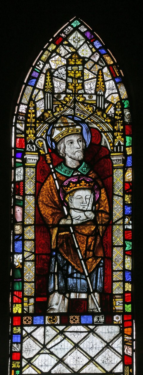 Der heilige Cuthbert mit dem Kopf des heiligen Oswald von English School