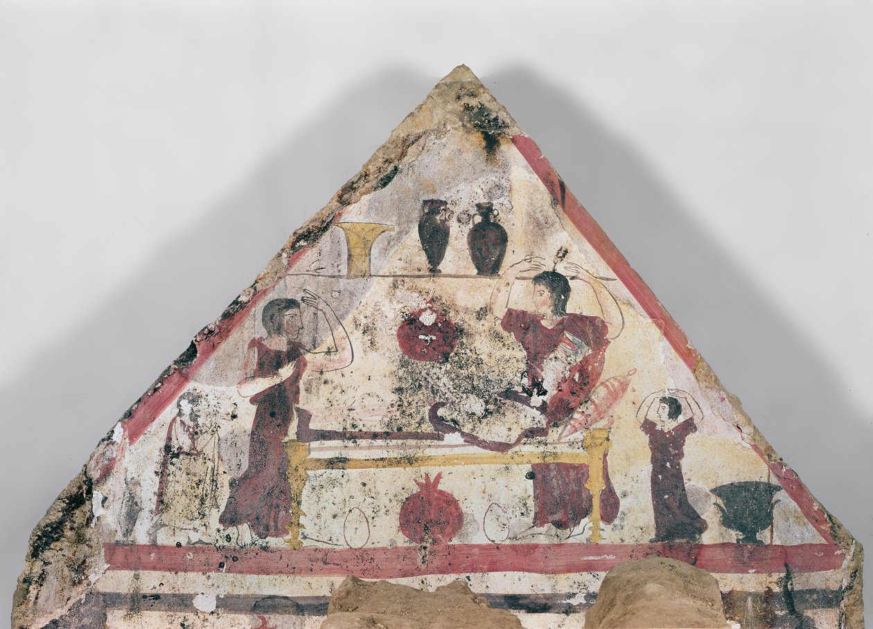 Szene des Opfers für den Verstorbenen von Etruscan