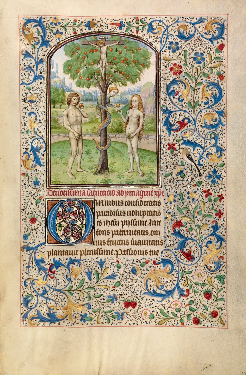 Adam und Eva essen die verbotene Frucht von Flemish School