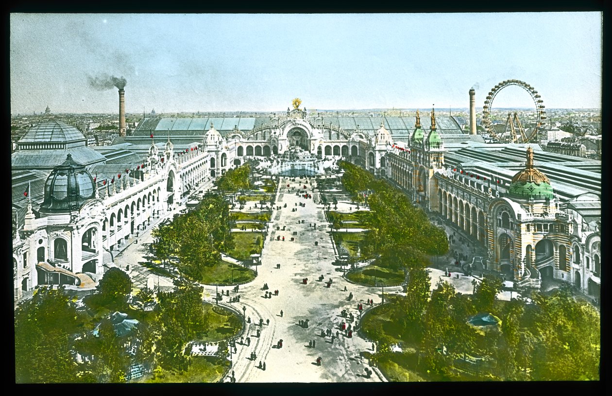 Pariser Weltausstellung: Champ de Mars, Wasserschloss und Palast der Elektrizität, 1900 von French Photographer