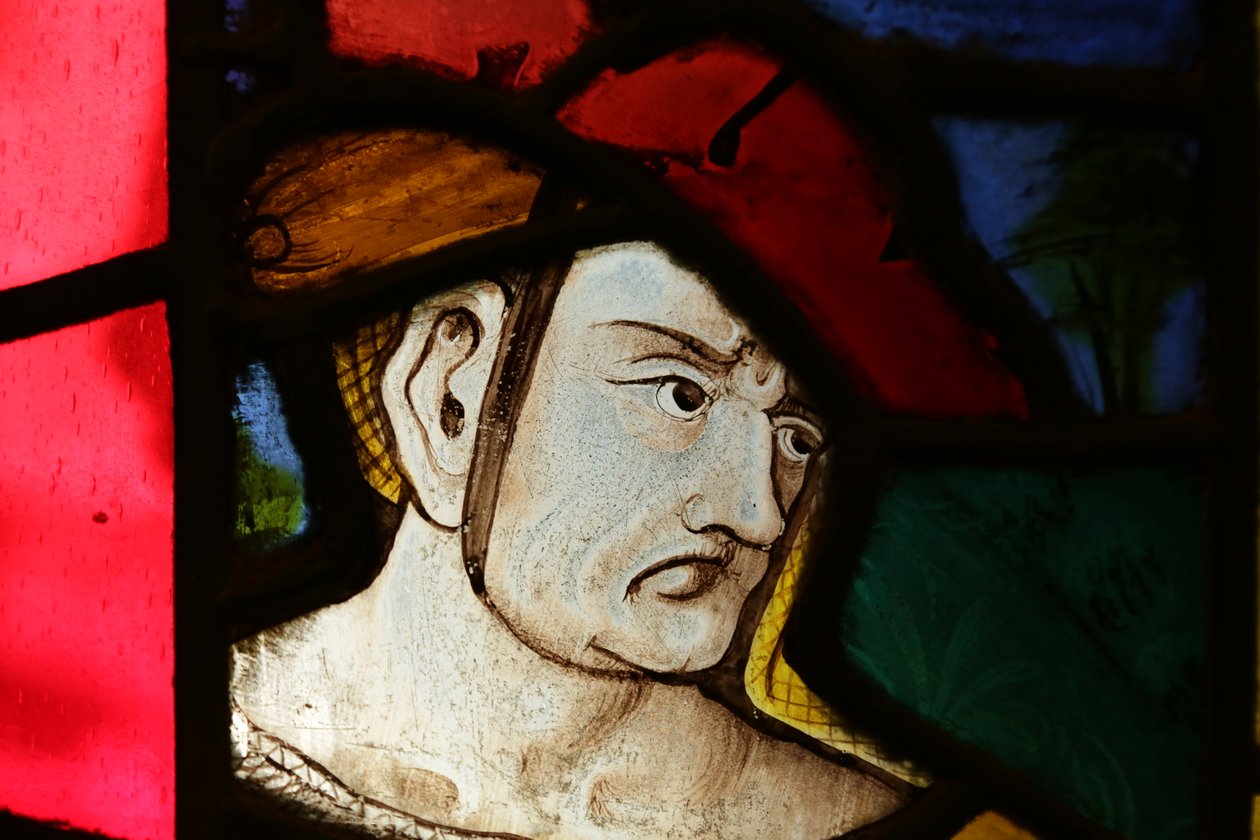Zuschauer im Fenster des heiligen Sebastian von French School