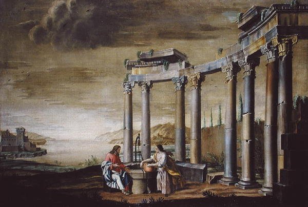 Christus und die Frau von Samaria von French School