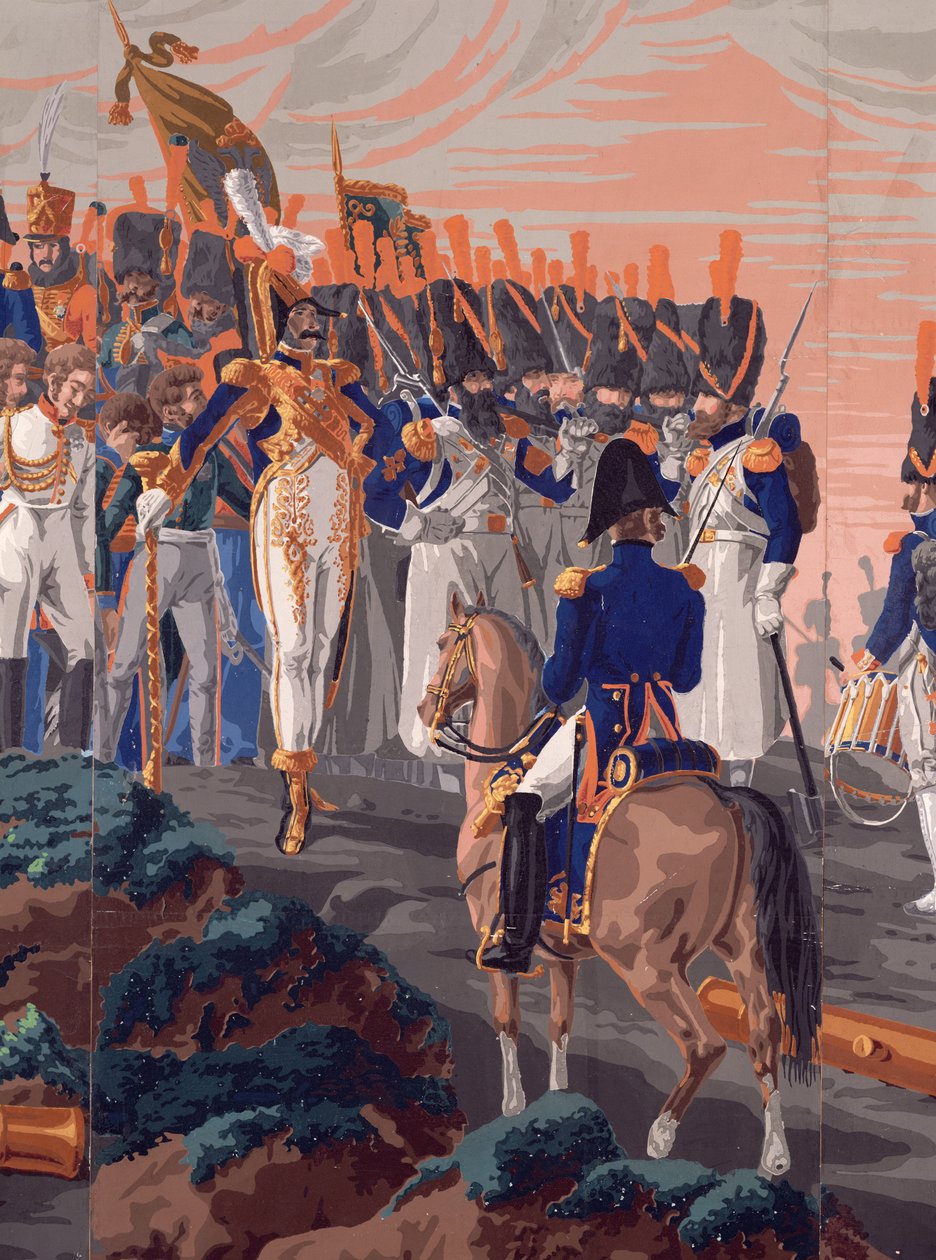 Detail der Schlacht von Austerlitz (Tapetendesign) von French School