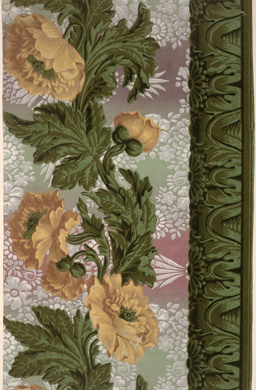 Blumenbordüre, Tapetendesign von French School