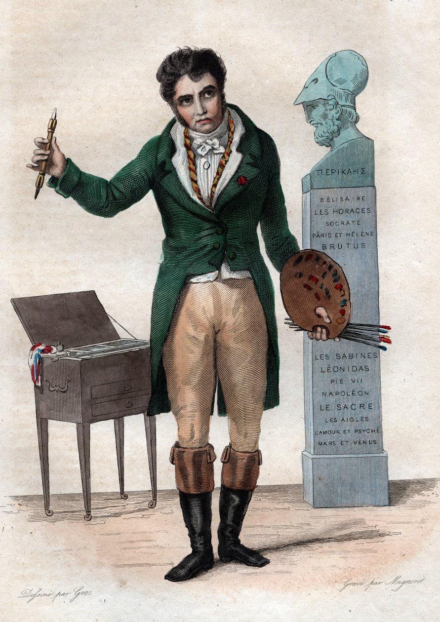 Porträt von Jacques Louis David (1748-1825), französischer Maler von French School