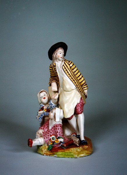 Sceaux-Manufaktur Statuette eines jungen Küfers oder Schmieds mit seinen zwei Töchtern (Faience) von French School