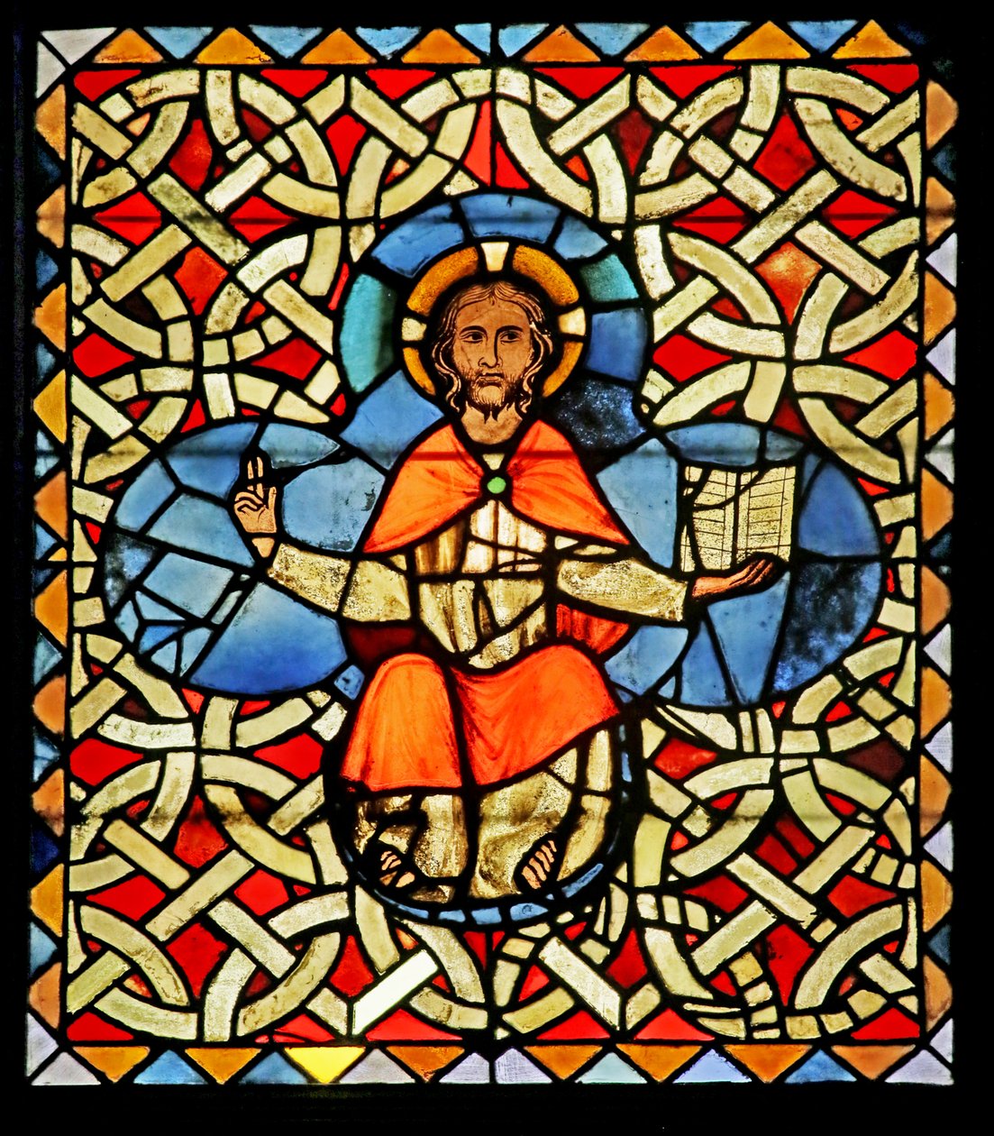 Fenster mit Darstellung von Christus von French School