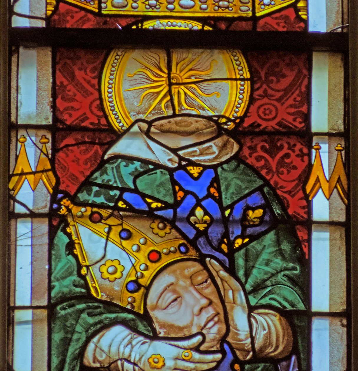 Fenster mit Darstellung des Heiligen Dionysius von French School