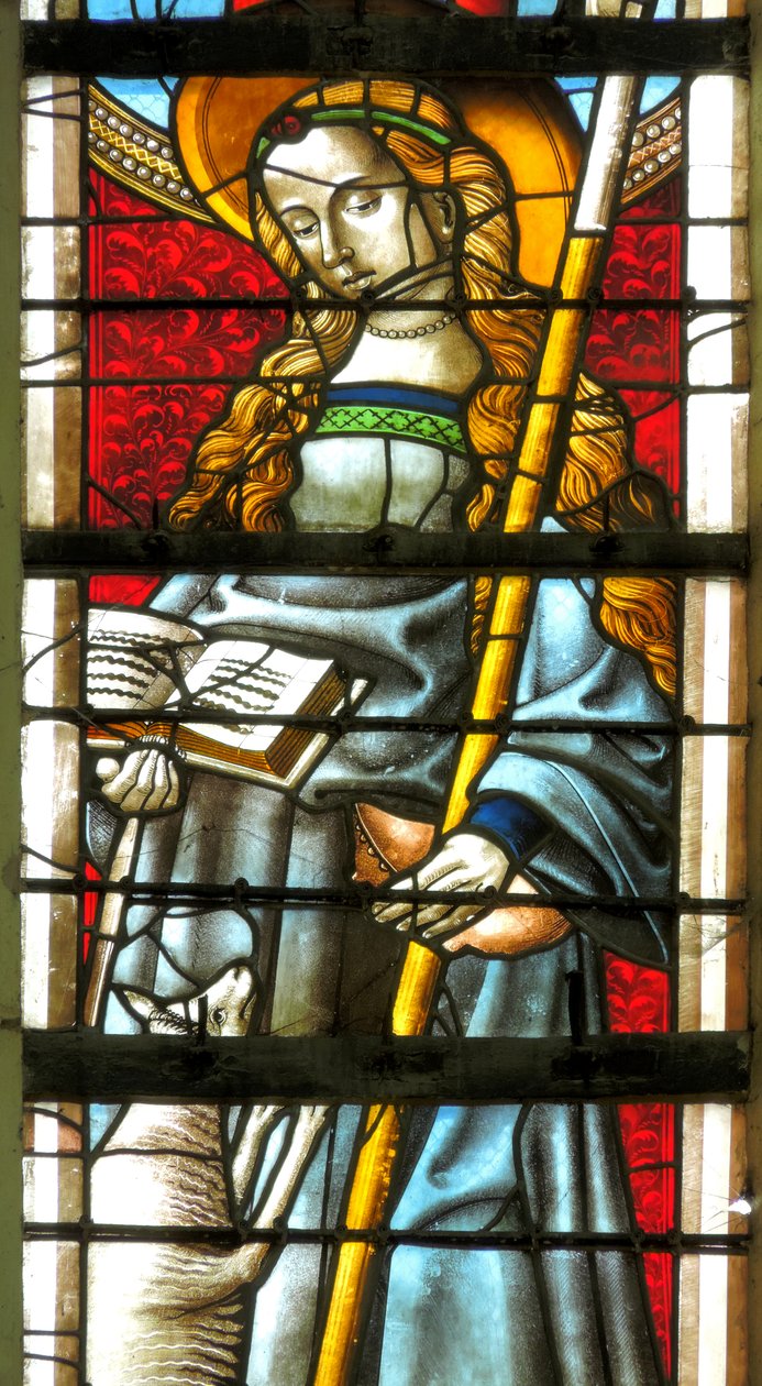 Fenster mit Darstellung der Heiligen Genoveva von French School