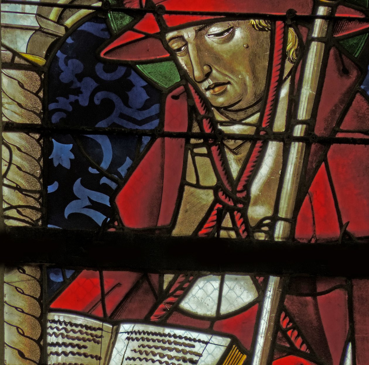 Fenster mit Darstellung des Heiligen Hieronymus von French School