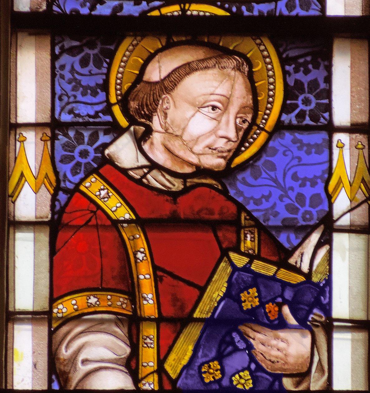 Fenster mit Darstellung des Heiligen Laurentius von French School