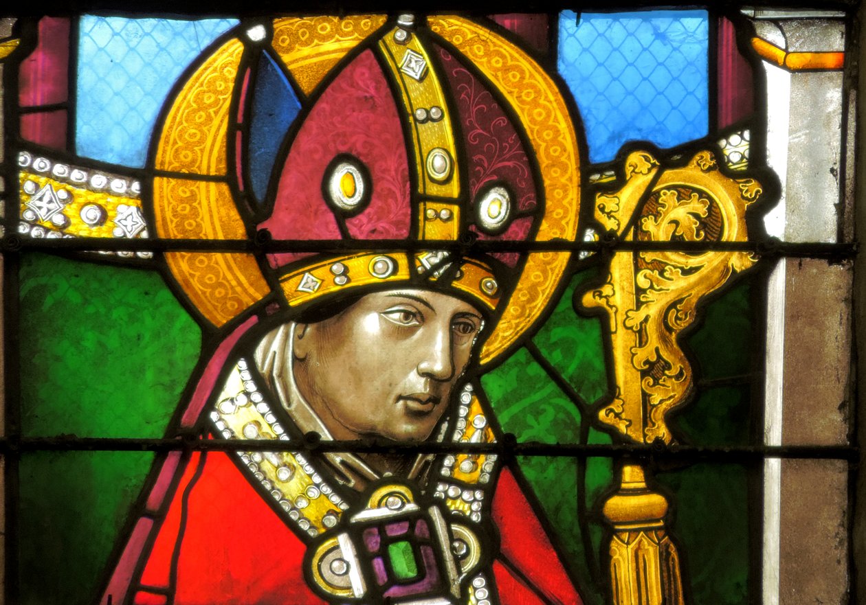 Fenster mit Darstellung des Heiligen Nikolaus von French School
