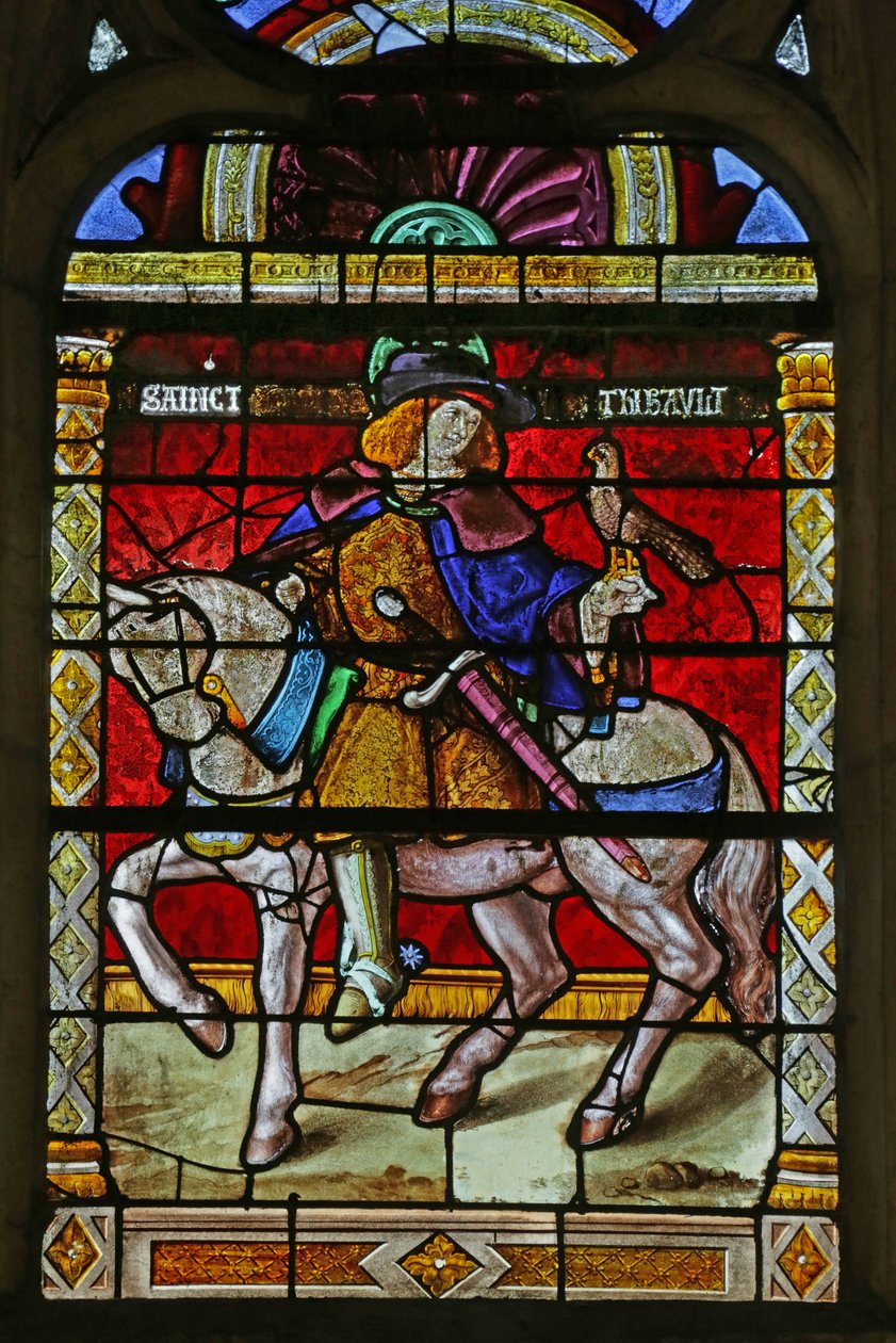 Fenster, das den heiligen Thibault darstellt von French School