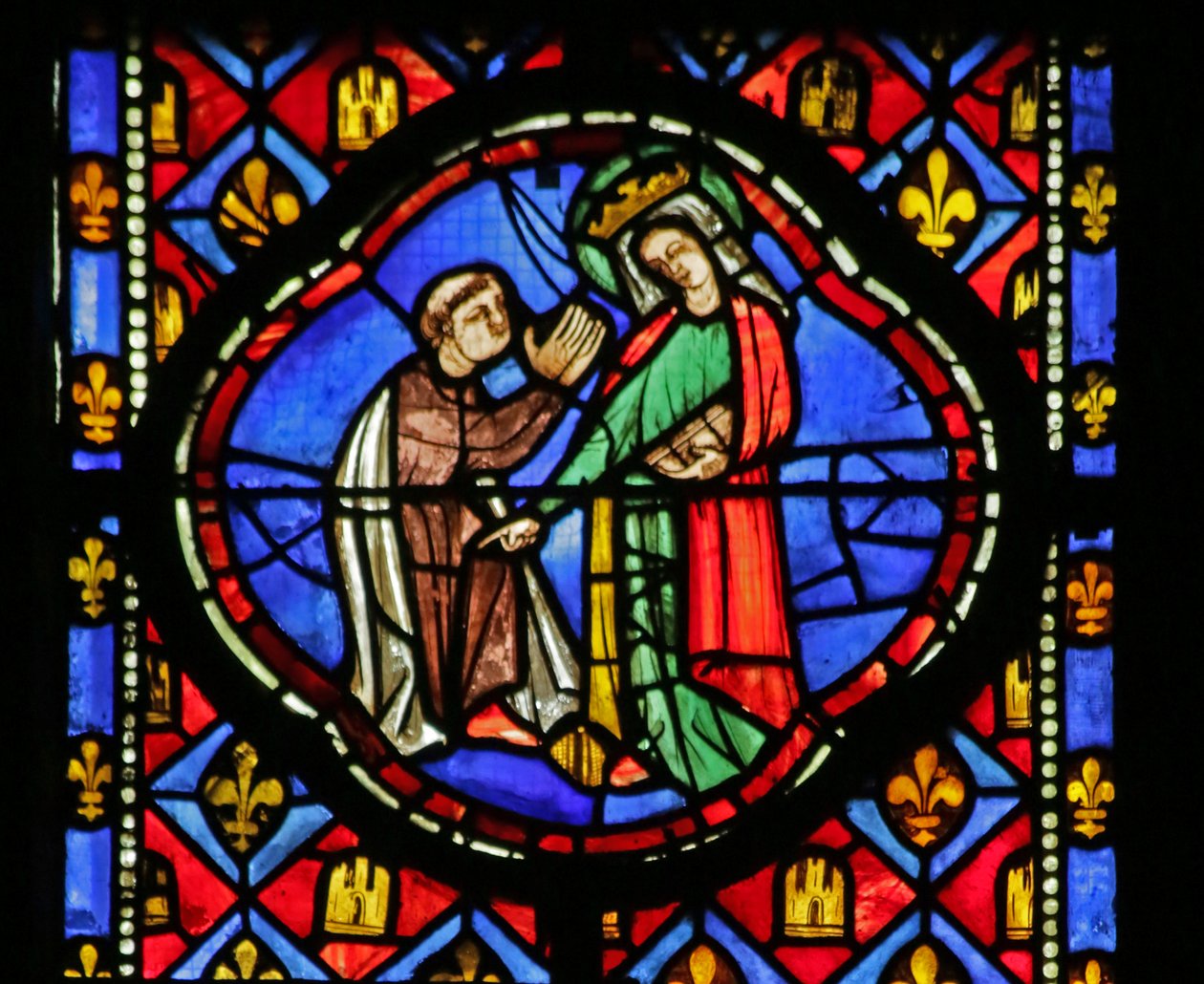 Fenster mit Darstellung der Jungfrau Maria von French School
