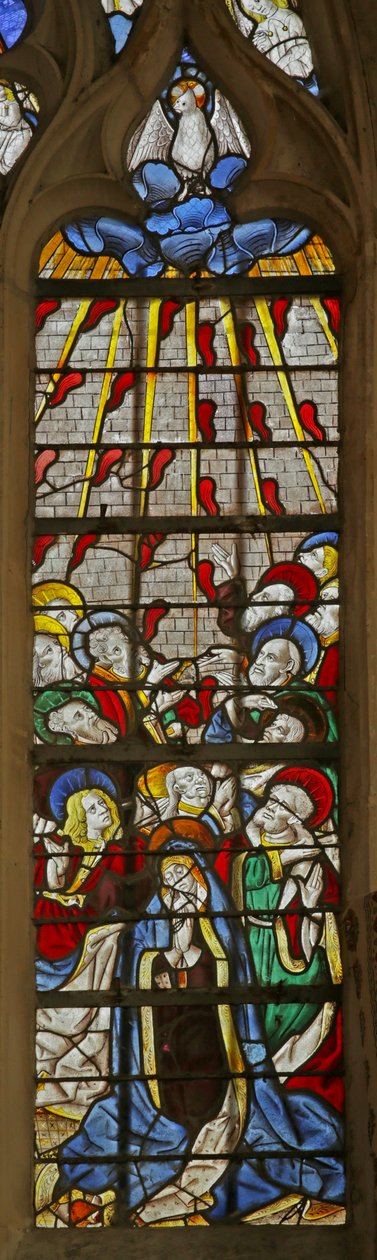 Fenster, das die Apostel zu Pfingsten darstellt von French School