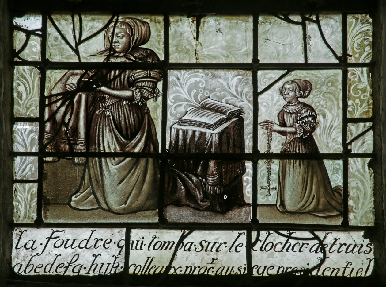 Fenster, das den Stifter darstellt von French School