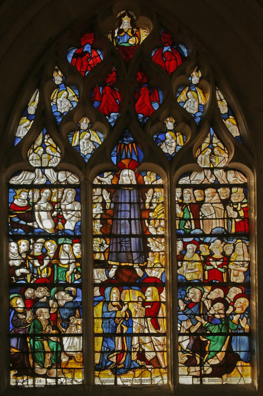 Fenster, das das zweite Kommen Christi darstellt von French School