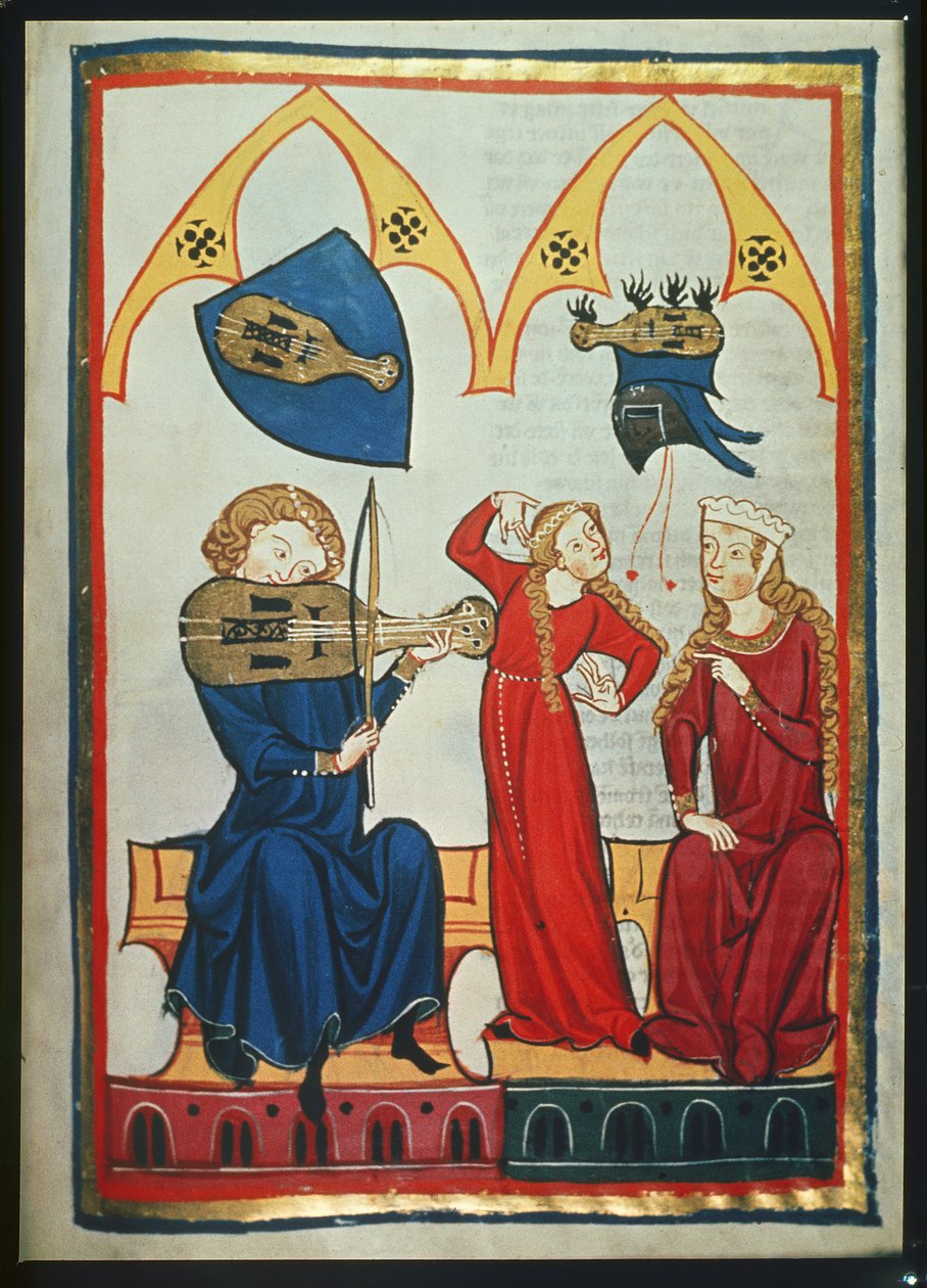 Geiger aus dem Codex Manesse, ca. 1300-40 von German School