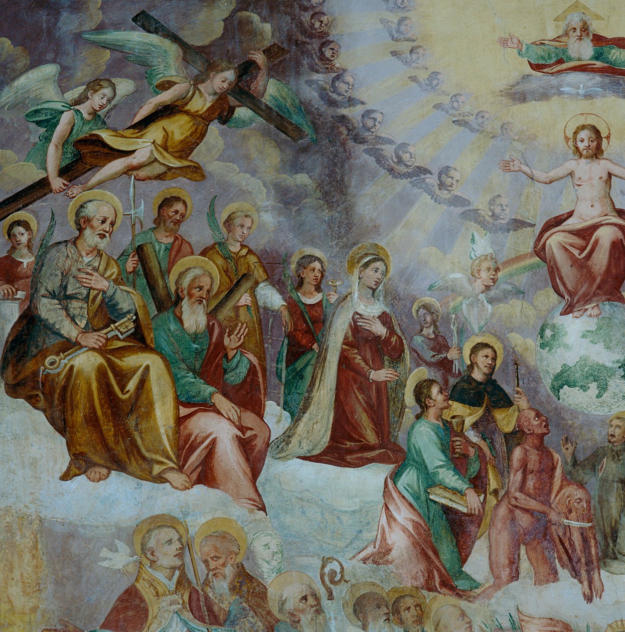 Detail des Jüngsten Gerichts und der Heiligen in der Apsis von Italian School
