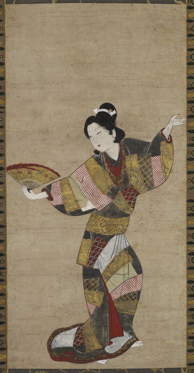 Tänzerin mit Fächer, um 1640-1650 von Japanese School