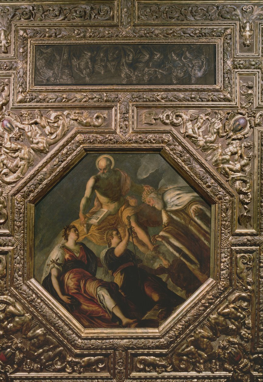 Doge G. Priuli empfängt Gerechtigkeit, 1567 von Tintoretto