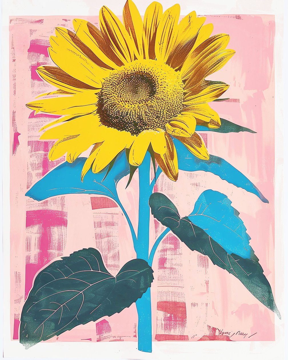 Sonnenblume auf Leinwand: botanisch Henri Matisse inspiriert von F. Abderrahim