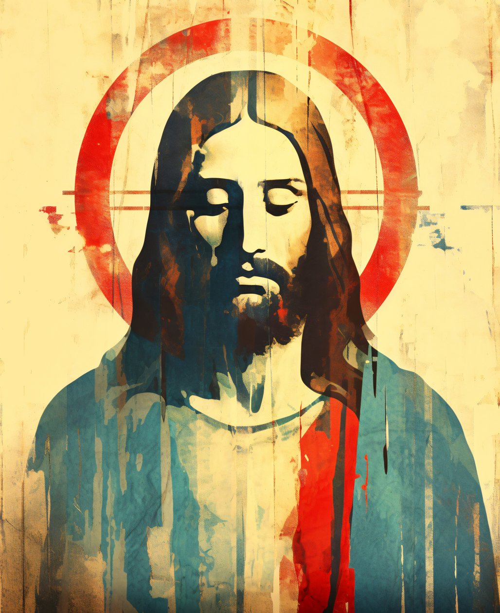 Christliche religiöse Figur Jesus Christus, Boho Stil von F. Abderrahim